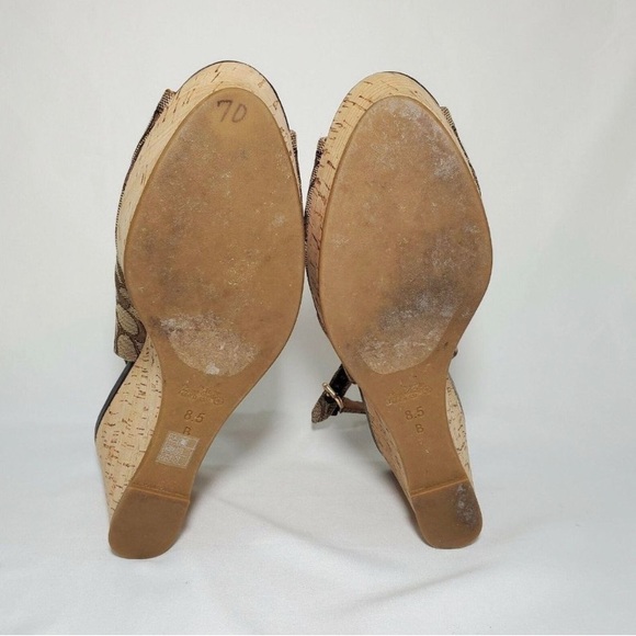 Preowned Coach Ferry Wedge sling back shoes size 8.5 - Picture 8 of 10
